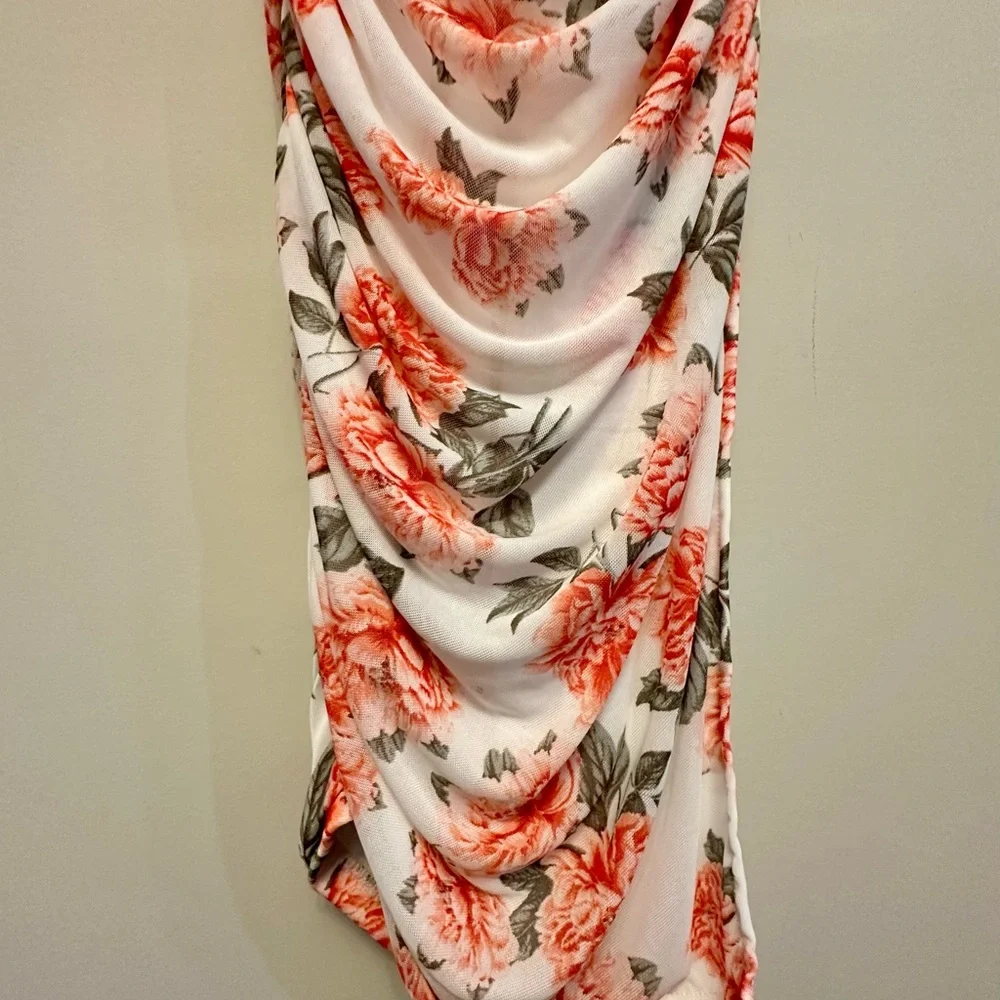 NWT Floral Midi Dress with Pink and Green Accents Medium - Picture 4 of 10